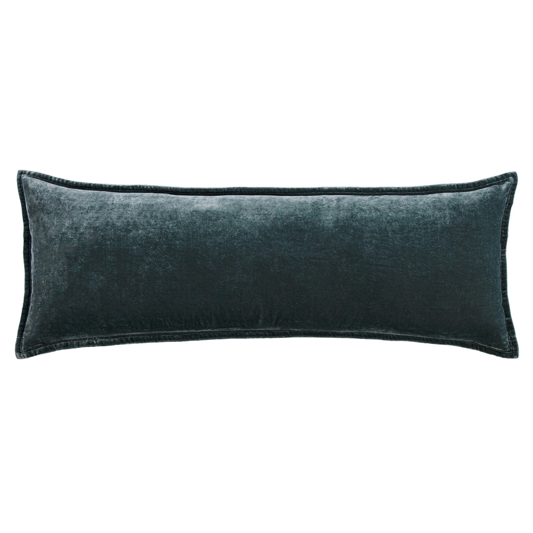 Stella Solid Faux Silk Velvet Romantic Western 14x42 inch Long Lumbar Pillow